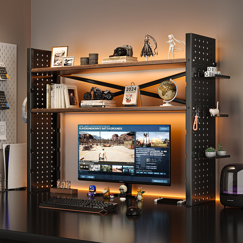 桌面置物架桌上书架洞洞板书桌收纳整理架子电脑显示器增高架多层,住宅家具,书架,淘宝优惠券,粉丝福利购,淘宝优惠卷