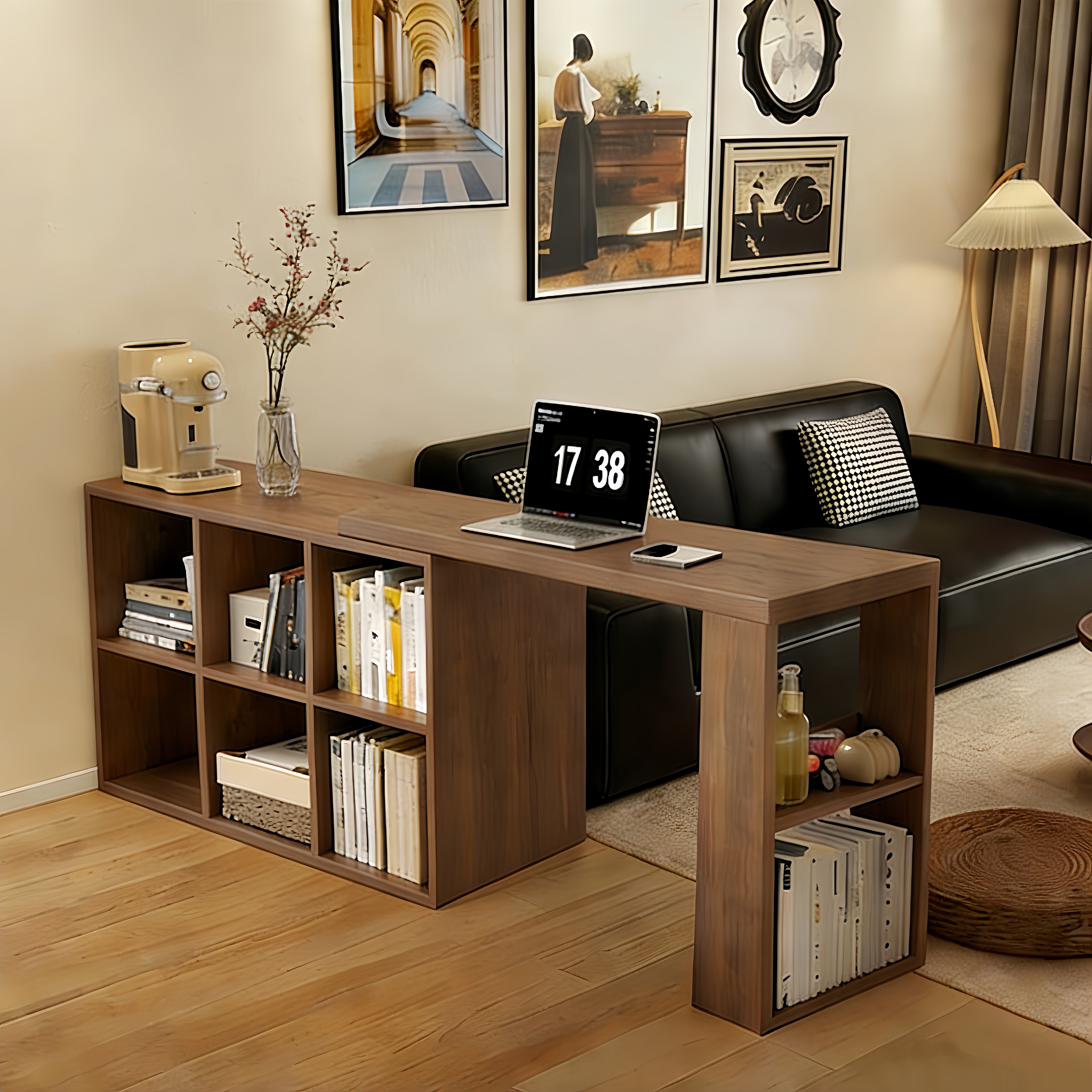 实木书桌书架一体转角桌家用学生学习书桌子L型卧室牀边电脑桌,住宅家具,电脑桌,淘宝优惠券,粉丝福利购,淘宝优惠卷