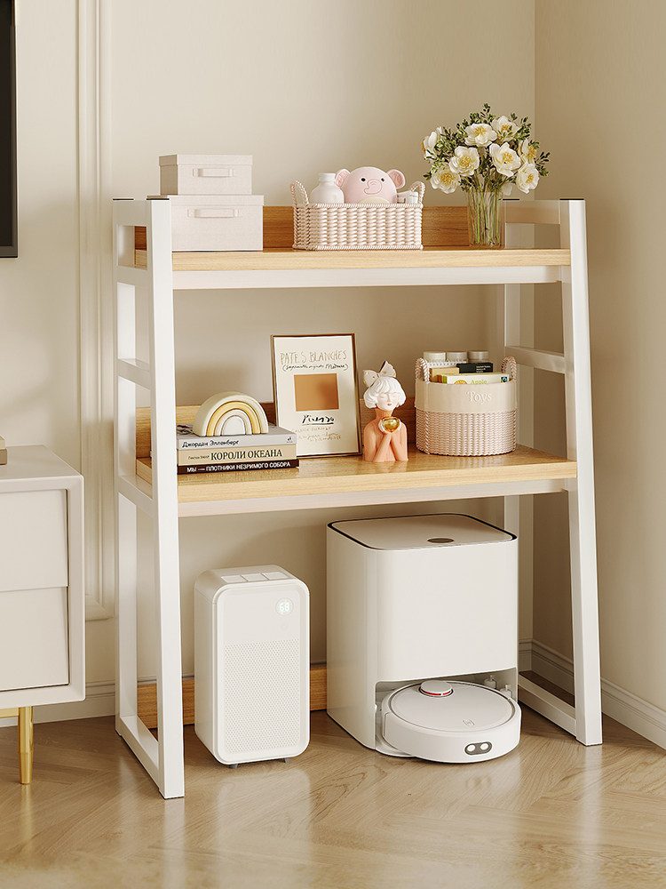 扫地机器人置物架落地客厅多层收纳架电视柜旁梯形鱼缸架子展示架