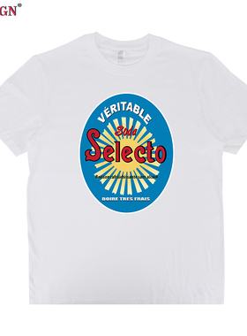 Novelty Selecto Algeria标志Boire Tres Frais法语短袖T恤男女