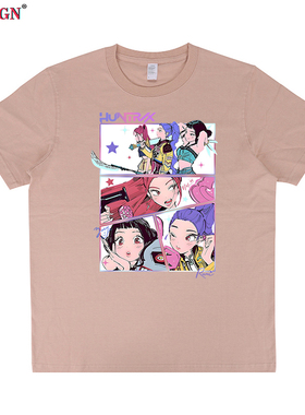 猎魔女团K-POP卡通动漫Huntrix girl欧美电影流行短袖T恤男女