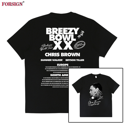 Breezy Bowl XX嘻哈Chris Brown专辑潮牌hip hop短袖T恤男女