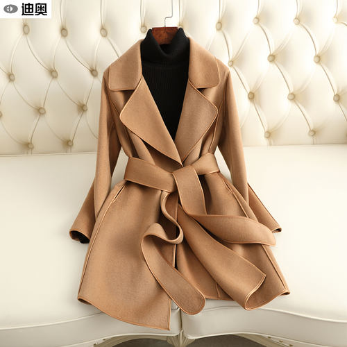 迪奥高端女士双面呢羊绒大衣外套