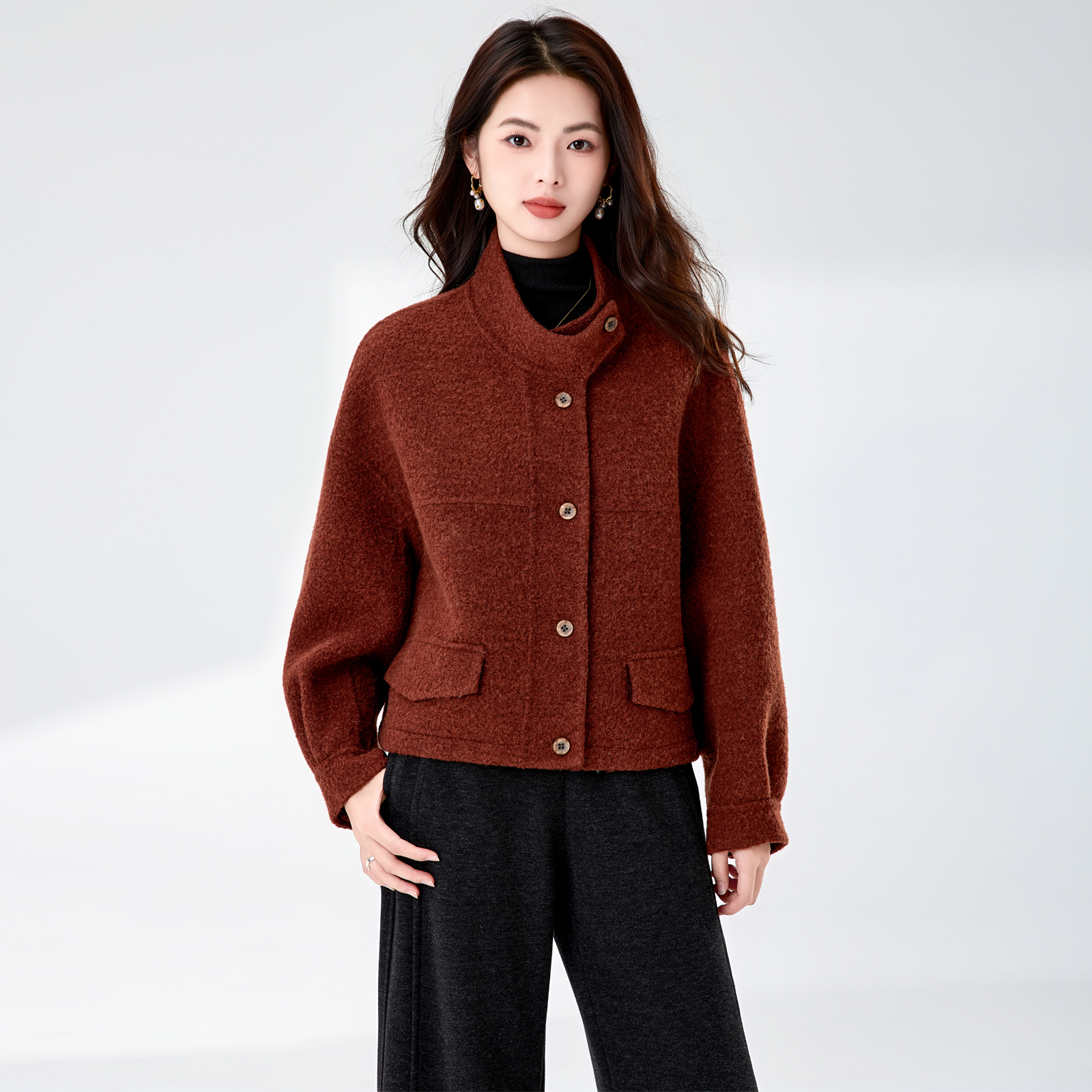 迪奥25秋冬新款时尚百搭毛呢外套