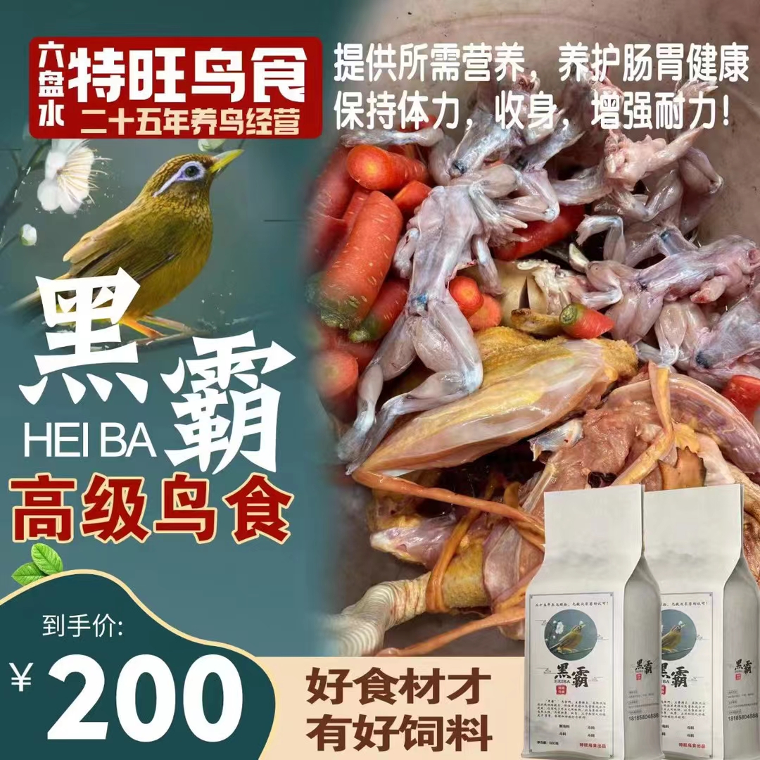 贵州黑霸画眉鸟提性壮膘饲料斗唱鸟竞赛专用/500克袋装特旺鸟食