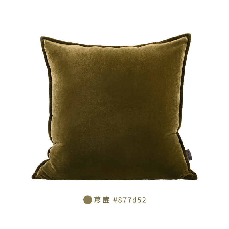 真丝天鹅绒军绿羽丝绒腰枕靠垫