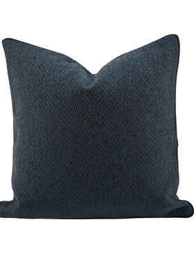 『侘寂风』高级粗麻深蓝色抱枕客厅沙发方枕套样板间腰枕酒店民宿