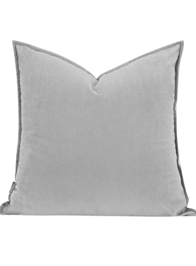 『高级灰』百搭款灰色真丝绒靠枕北欧抱枕客厅沙发靠枕样板间方枕