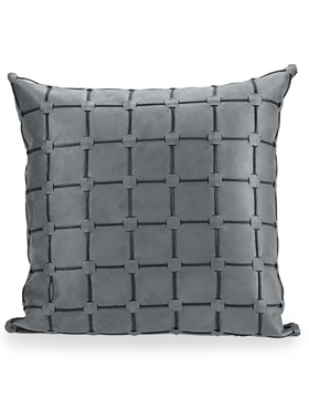 【设计师款】手工编织深灰色方形靠垫现代简约高档客厅沙发抱枕