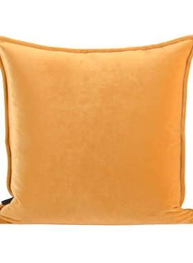 『莫兰迪』高端真丝绒天鹅绒浅黄色抱枕方腰枕靠垫样板间客厅沙发