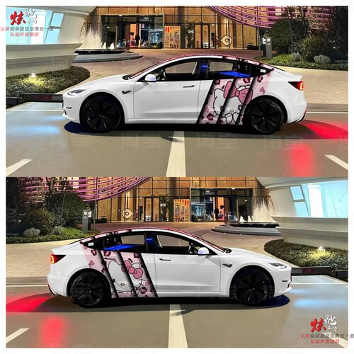 特斯拉Model Y 3凯蒂猫车贴拉花SU7雅阁3系蔚来ET5TKT猫可爱贴纸