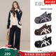 EBLAN 内增高加绒休闲面包鞋 伊伴小泡芙厚底德训鞋 女2025秋冬新款
