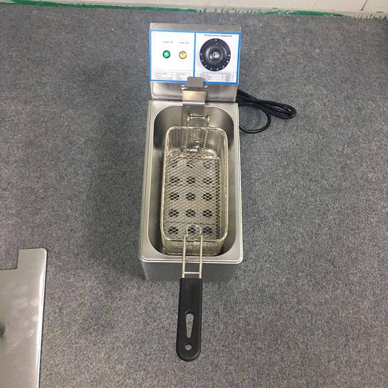 4升小型电炸炉商用台式单缸炸薯条电炸炉不锈钢台式电炸炉