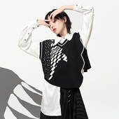 JfYanYan原创设计法式 遮肚子宽松上衣 夏装 缎面白色衬衫 高级感女装