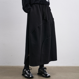 设计感不规则半裙 黑色半身长裙秋女2025新款 JfYanYan CurlyCurly