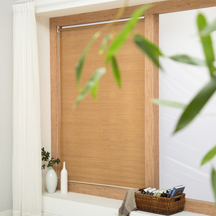定制竹窗帘上卷式卷帘罗马帘遮阳光通风透气隔断门帘日式拉珠式