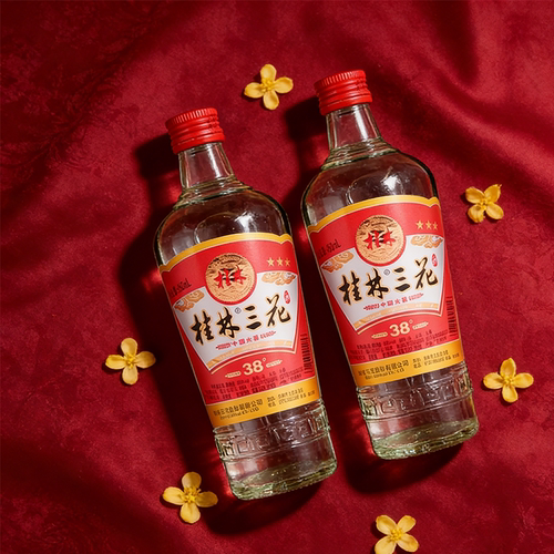桂林三星三花酒38度480ml*1瓶装米香型酒广西桂林特产整箱批发