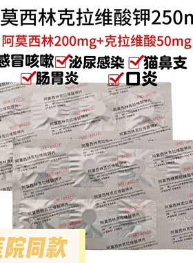 阿莫西林克拉维酸钾250mg500mg宠物消炎感冒药猫鼻支