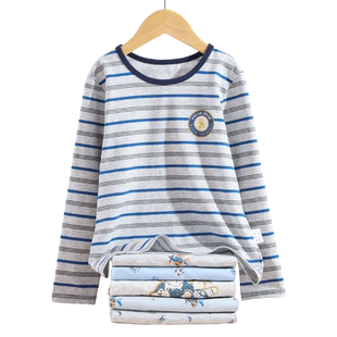 男童秋衣单件全棉a类纯棉内衣线衣儿童家居服薄款上衣男孩打底衫