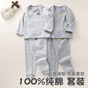 男童秋衣秋裤套装全棉衬衣衬裤宝宝纯棉磨毛儿童内衣a类2024新款