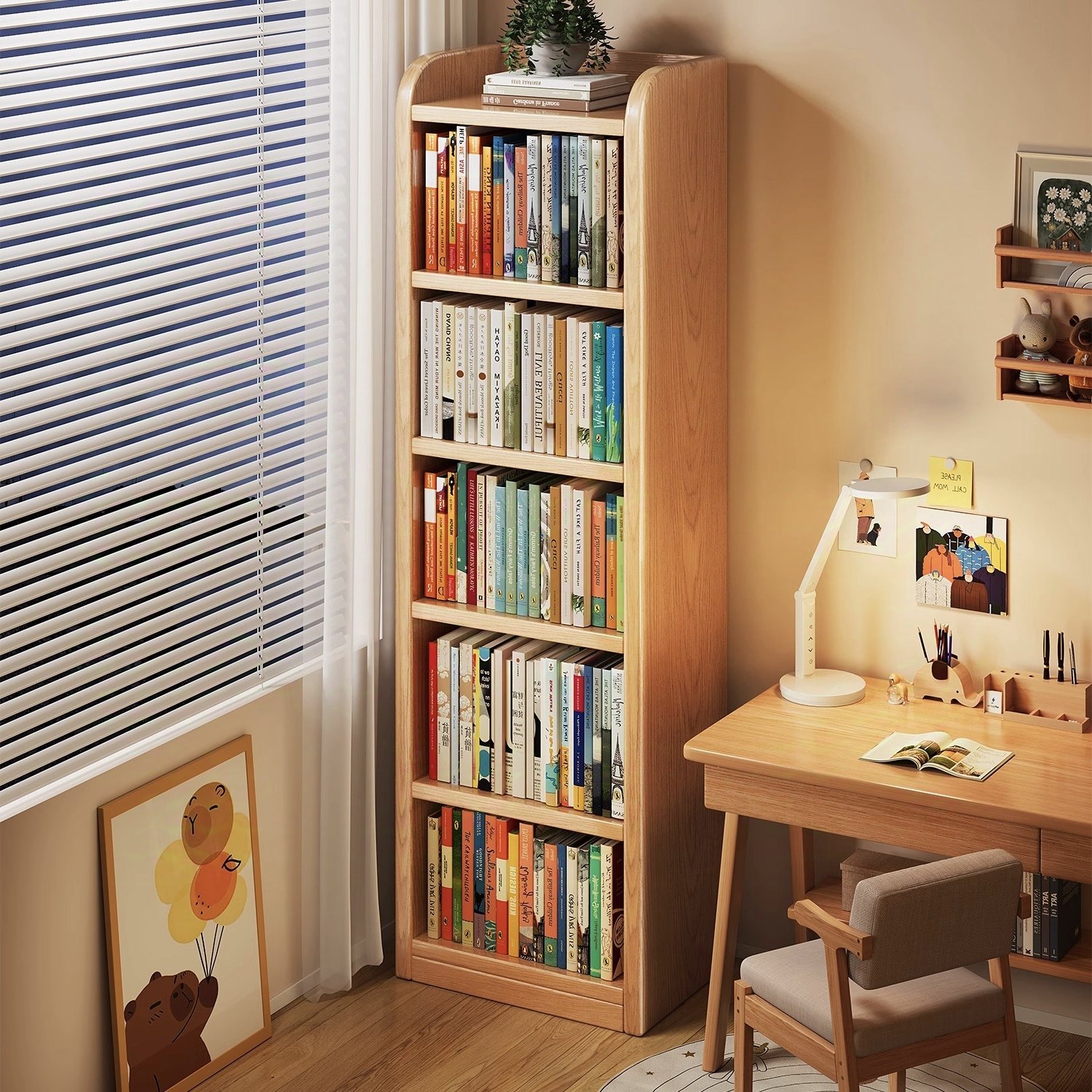 实木落地置物架置物架幼儿园窄书柜靠墙一体收纳柜儿童书架绘本架,住宅家具,搁板/置物架/家用陈列架,淘宝优惠券,粉丝福利购,淘宝优惠卷