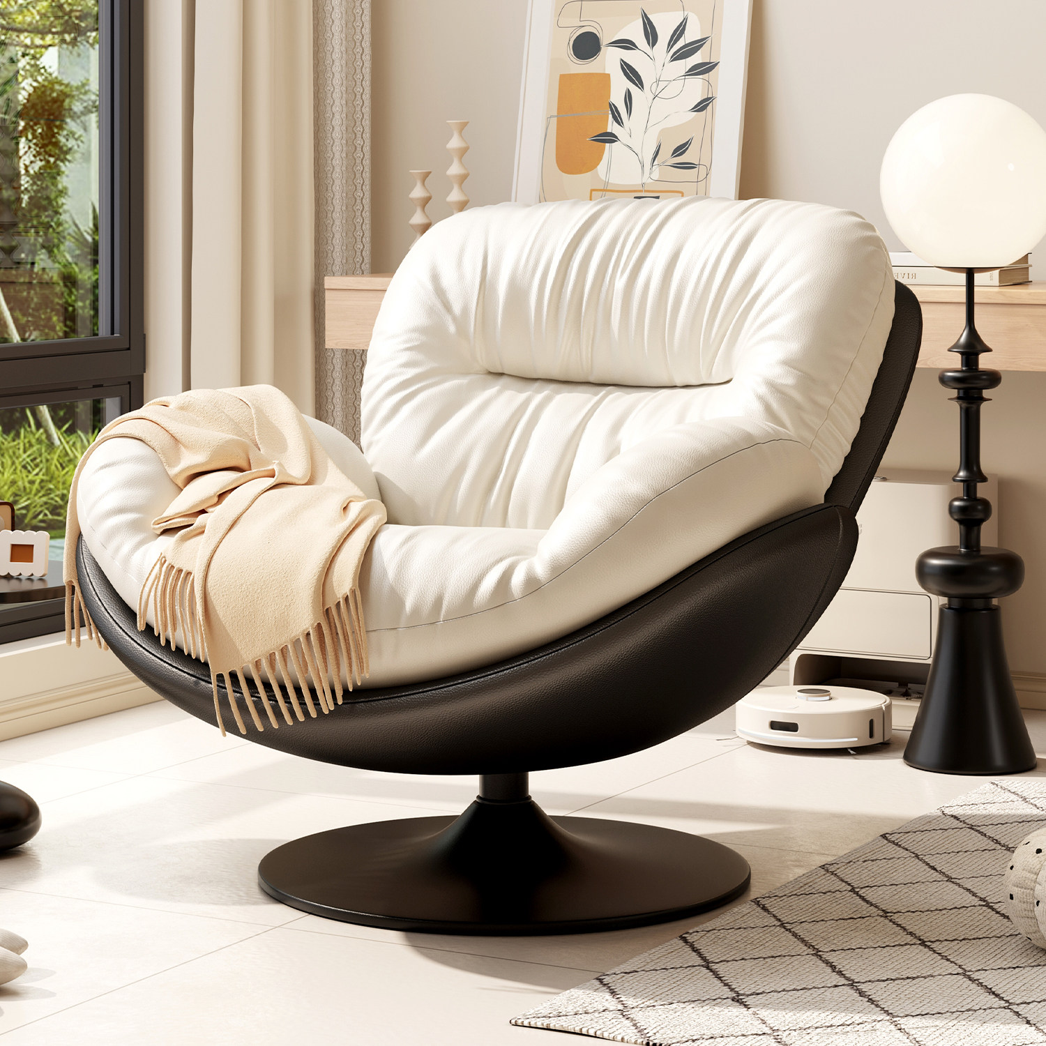 旋转蛋壳椅懒人沙发可躺可睡阳台单人沙发椅客厅躺椅休闲 靠背摇