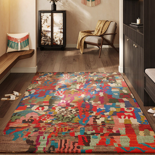 绒面美式入户门地垫高级玄关地毯家用进门口脚垫耐脏防滑门厅垫子