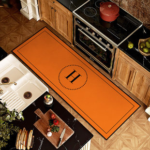 免洗厨房地垫专用吸水防滑防油脚垫轻奢现代长条垫子皮革进门地毯