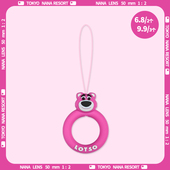 可爱草莓熊手机挂绳短款 硅胶指环扣u盘钥匙防丢小绳子挂饰挂件潮
