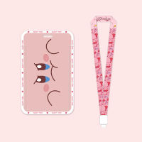 Cute pink Kabi card holders in an ins style, meal cards, campus student cards, work badges, access control cards, name tags, bus cards, and sliding covers thumbnail 6