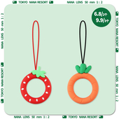 可爱水果u盘挂绳指环扣硅胶圈手机短绳子钥匙挂饰挂件女吊绳网红