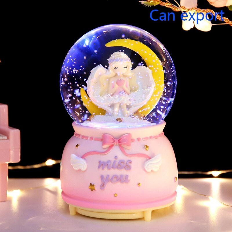 moon angel girl girl heart crystal ball floating snowflake m