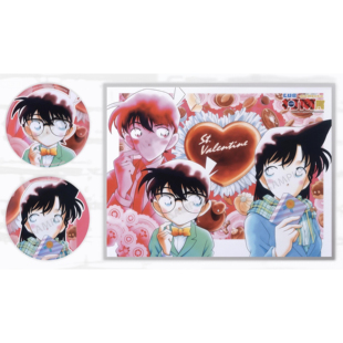 柯南展30周年色纸徽章套装柯南工藤新一毛利兰小兰情人节吧唧正版