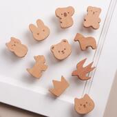 轻奢派实木儿童衣柜拉手卡通可爱柜子柜门抽屉把手创意原木免打孔