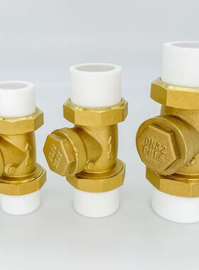 PPR黄铜卧式平式止回阀4分6分1寸水管水表单向逆止阀DN15 20 25