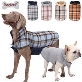 doglemi 夹克背心大小狗狗反光保暖服装 经典 格子双面狗衣服秋冬