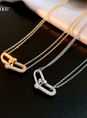 轻奢精致马蹄项链名媛高级感气质锁骨链链简约百搭通勤日常项链潮