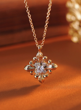 轻奢鸢尾花项链手链高级感极简锁骨链手串小众设计感气质百搭饰品