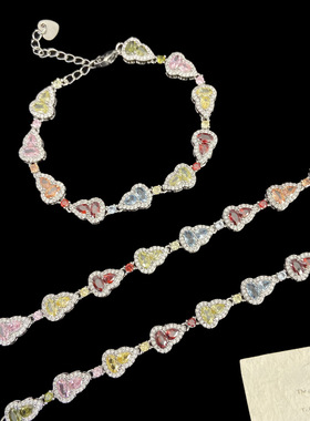 爆闪轻奢满钻彩色葫芦手链女高级感超闪重工时尚手串小香风手饰潮