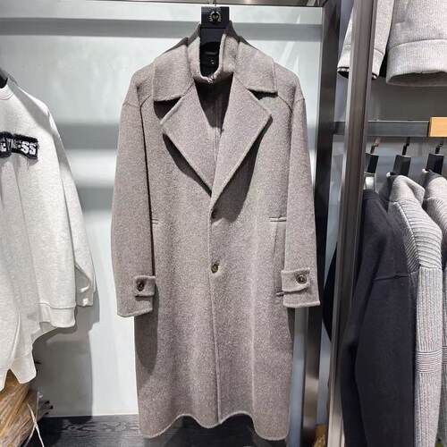 中长款双面绵羊毛呢男士大衣