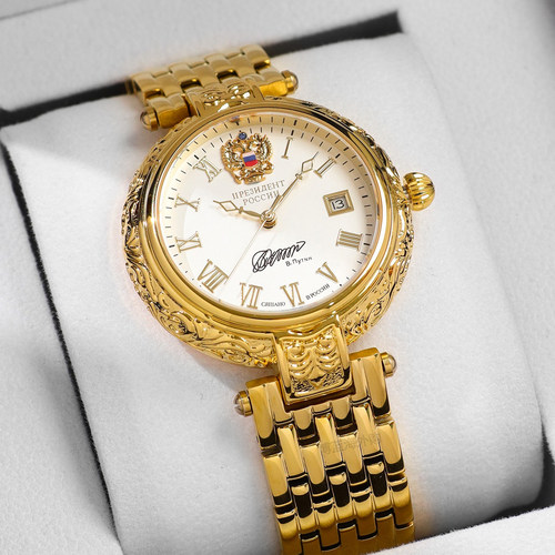 双头鹰限量签名镀金自动机械男表