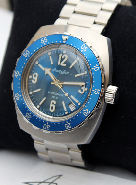 俄罗斯军表黑色两栖蛙人男夜光运动自动机械200米防水陶瓷VOSTOK