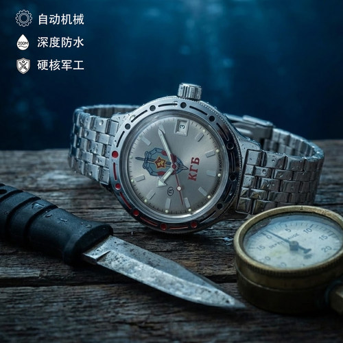 俄军表克格勃防水复古耐用机械男
