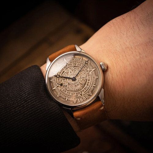 复古欧美男表机械玛雅日历个性