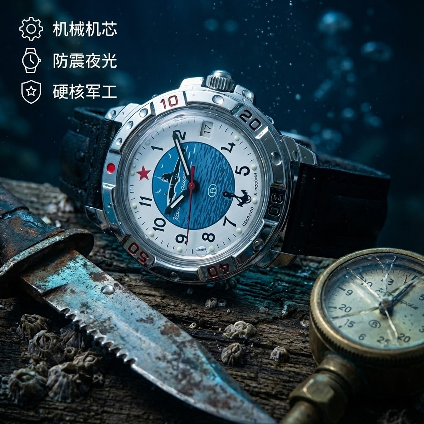 俄罗斯军工男士战术机械表进口