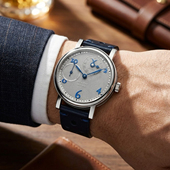 欧美复古男表两地时双时区波西米亚灰机械手表小众背透原装 进口