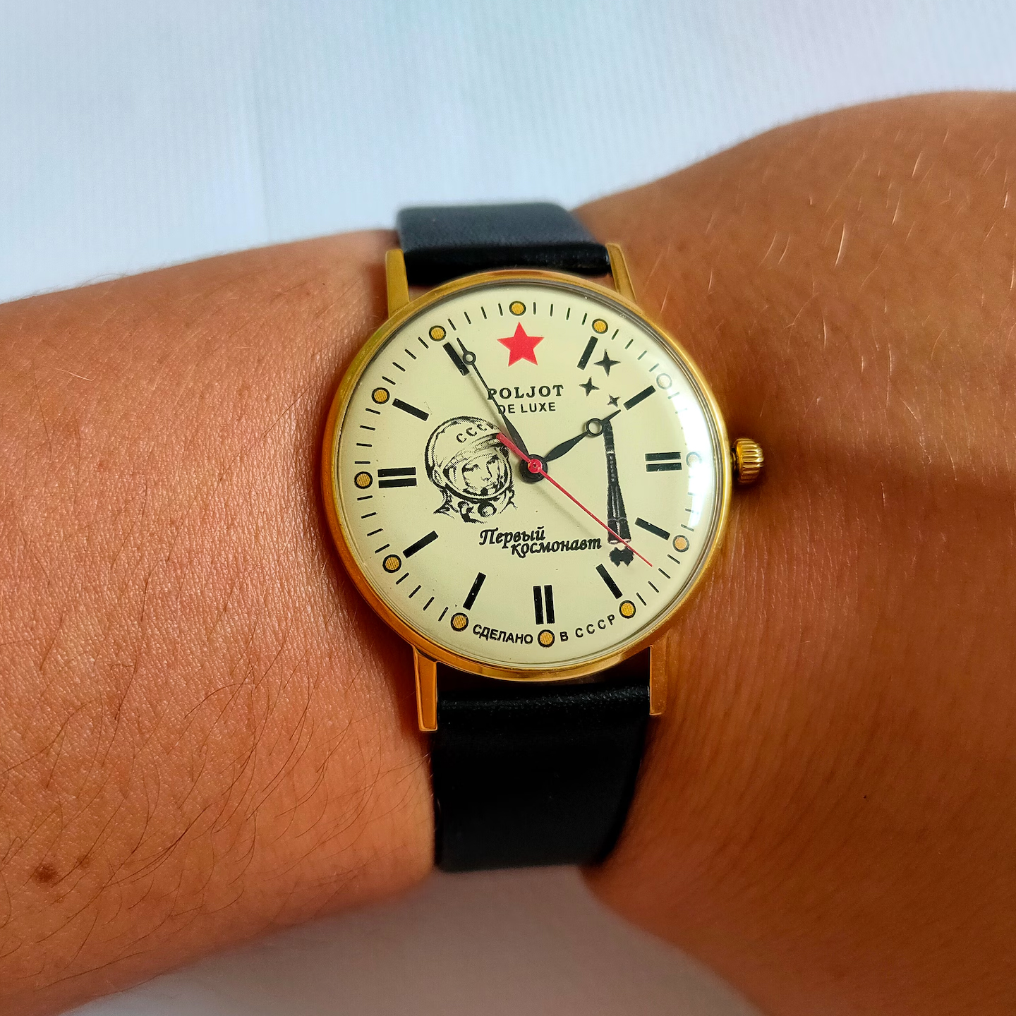 苏联库存手表POLJOT宇航员尤里加加林纪念稀有珍藏款男表机械机芯