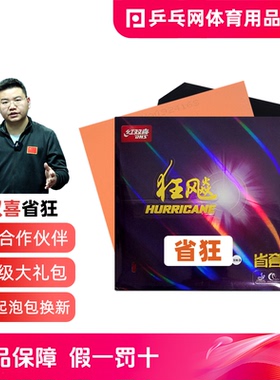 【乒乓网】红双喜狂飙3省狂3套胶皮狂飚三乒乓球拍反胶粘性DHS