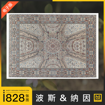 波斯地毯Nain欧式美式地垫复古花卉几何图案高清3d贴图su纹理素材