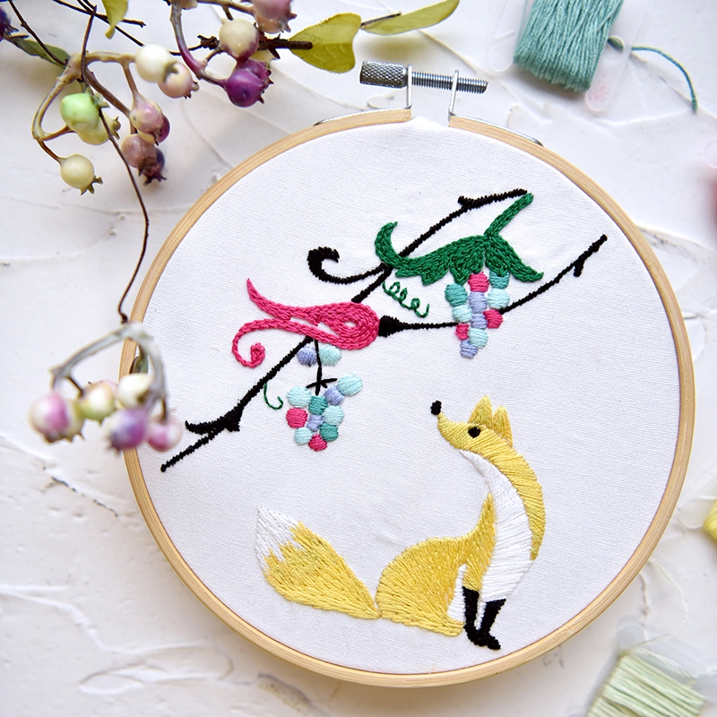 贪吃小狐狸手工欧式刺绣初学套件